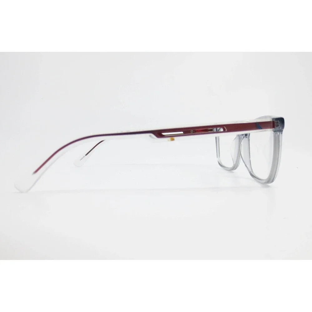 Nautica NBO200 Clear Grey Burgundy Rectangular Eyeglasses Frames 47-16-125
